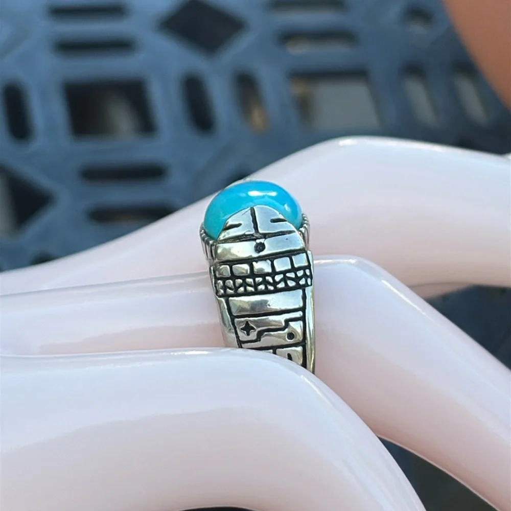 Carolyn Pollack x Roderick Tenorio RMT Sleeping Beauty Turquoise Bronze Ring 8 - Picture 3 of 14